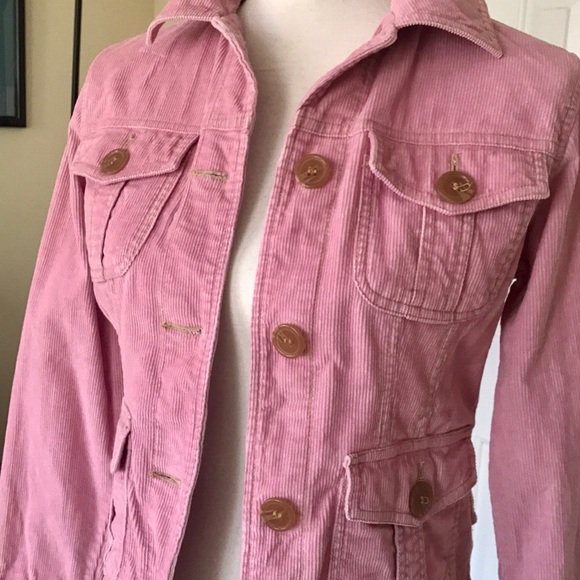 ❌SOLD❌PINK VINTAGE TULLE CORDUROY BUTTON UP JACKET - Picture 4 of 10